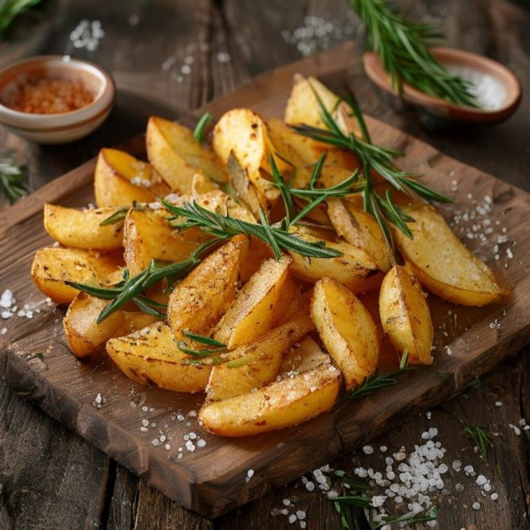 Taze Biberiye İ̇le Aromalandırılmış Fırınlanmış Patates