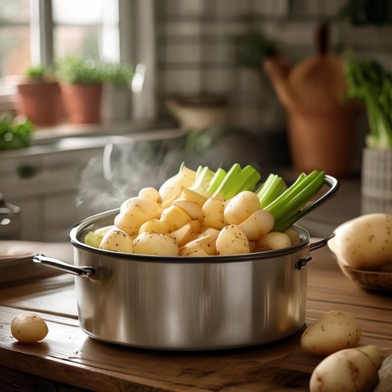 Bebekler İ̇çin Buharda Pişmiş Kereviz Ve Patates Püresi