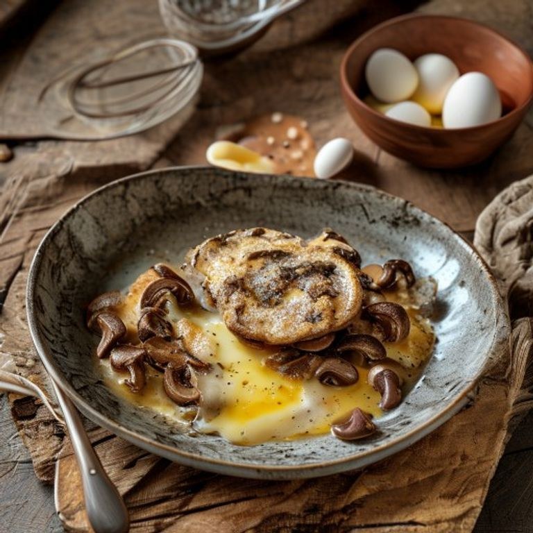 Hafta Sonu Kahvaltıları İ̇çin Mantarlı Ve Peynirli Omlet